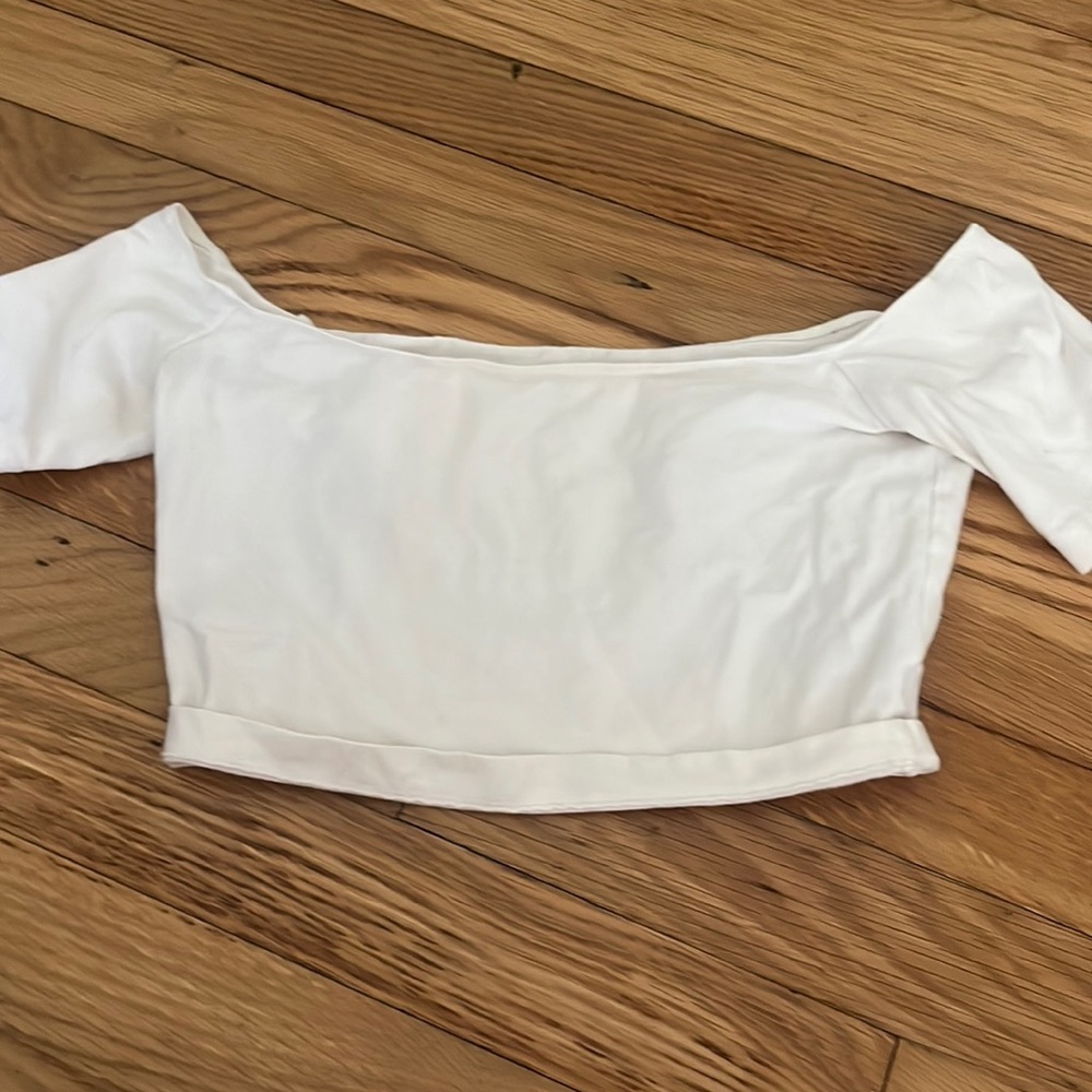 white crop top